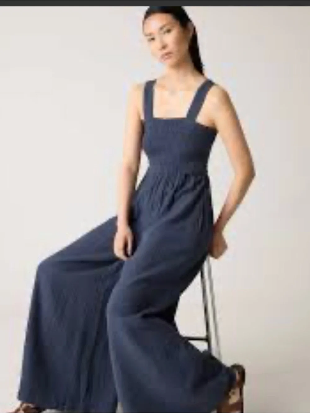 Quince 100% European Linen Square Neck Jumpsuit